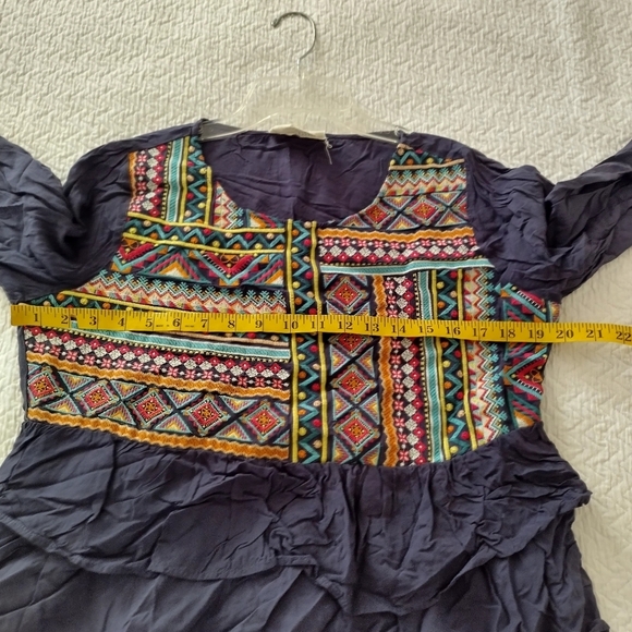 Savanna Jane Embroidered Tiered Long Sleeve Boho Blouse Sz M - Picture 8 of 9